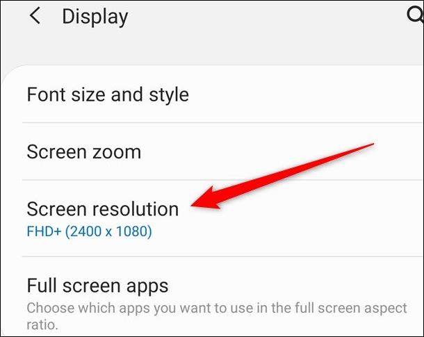 Comment changer la résolution de l'écran du Galaxy S20