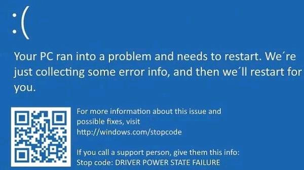 修正 Windows 10 上的驅動程式電源狀態故障錯誤的說明