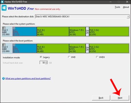 Come installare Windows utilizzando WinToHDD senza USB o DVD