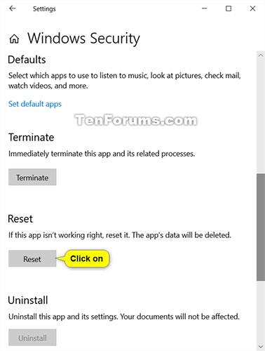 Comment réinitialiser lapplication de sécurité Windows dans Windows 10