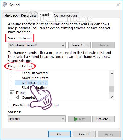 Instructions pour désactiver ou modifier les sons de notification de Windows 10