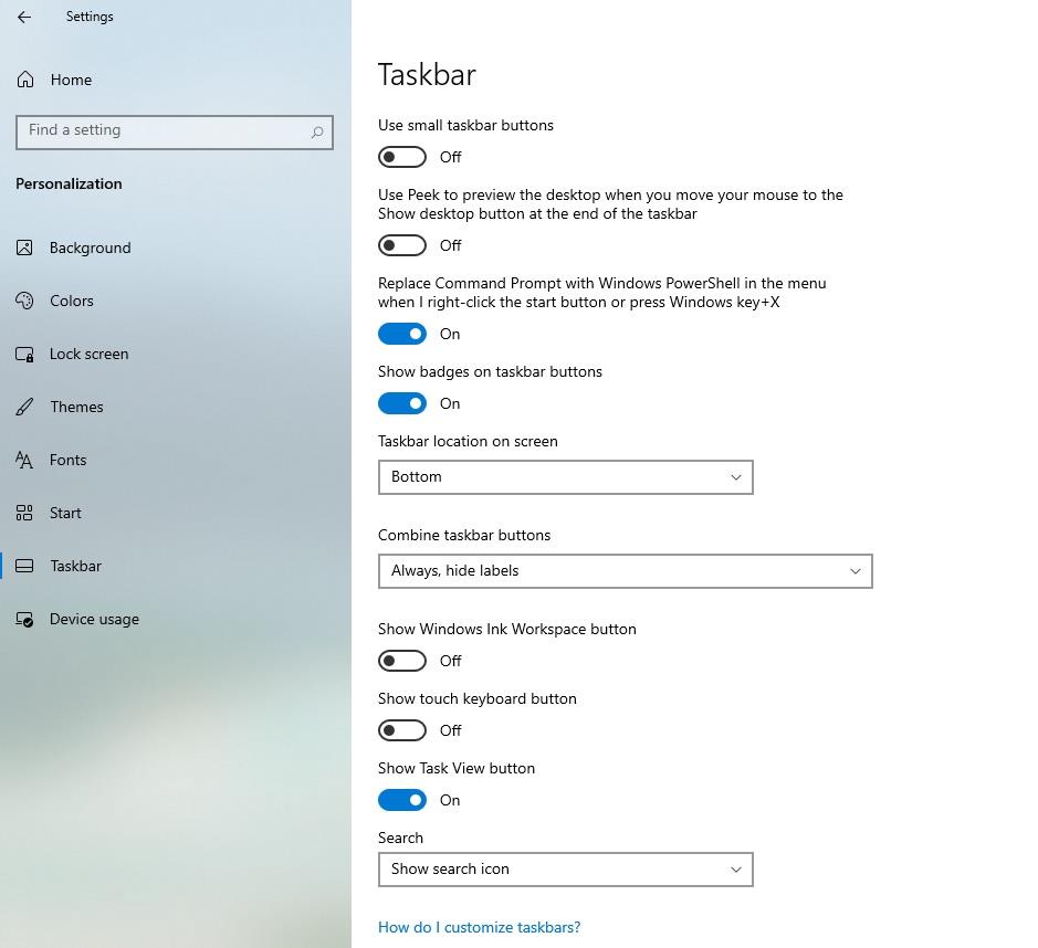 Fuite d'image du menu de la barre des tâches sur Windows 10 dans les versions d'aperçu