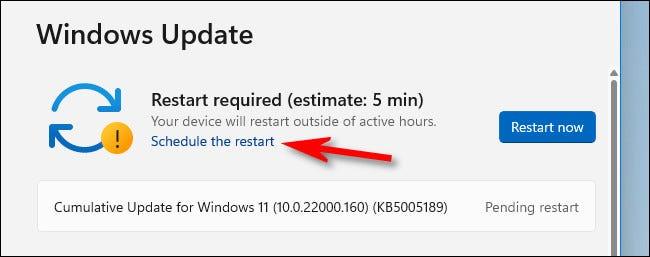 Comment planifier un redémarrage du système pour appliquer les mises à jour de Windows Update sur Windows 11