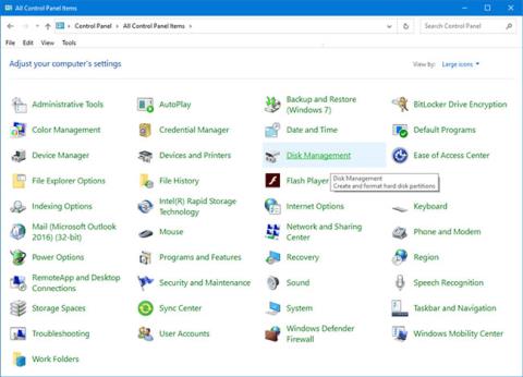 Come aggiungere Gestione disco al Pannello di controllo in Windows 10/8/7