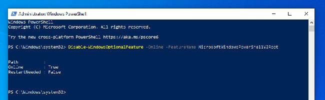 Come disabilitare completamente PowerShell 2.0 in Windows 10