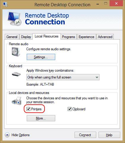 Correggi la stampante che non mostra errori nella sessione di Desktop remoto di Windows