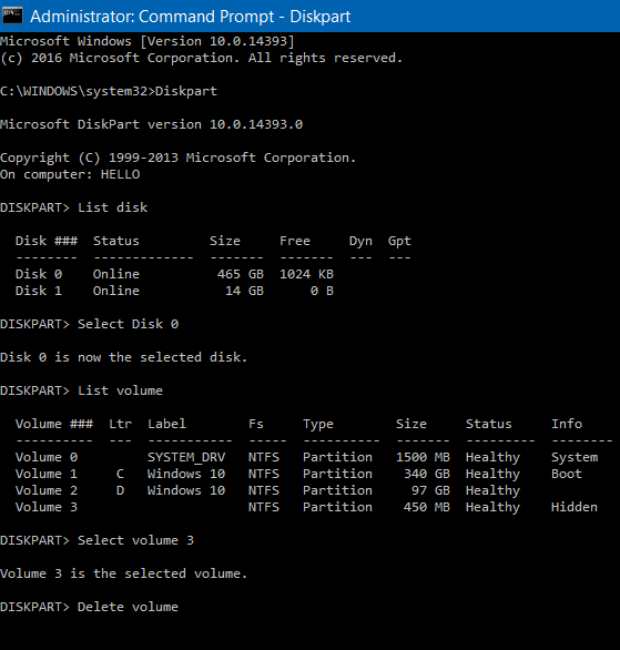 Voici comment supprimer la partition de récupération et la partition de récupération de 450 Mo sous Windows 10