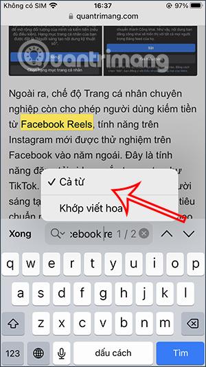 如何在 iPhone Safari 上快速找到單字