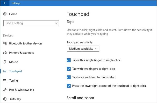 Comment activer la mise à jour des créateurs Windows 10 du pavé tactile virtuel