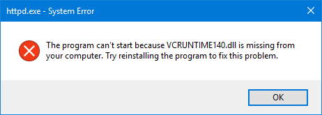 Как исправить ошибку VCRUNTIME140.DLL не найдена, отсутствует в Windows