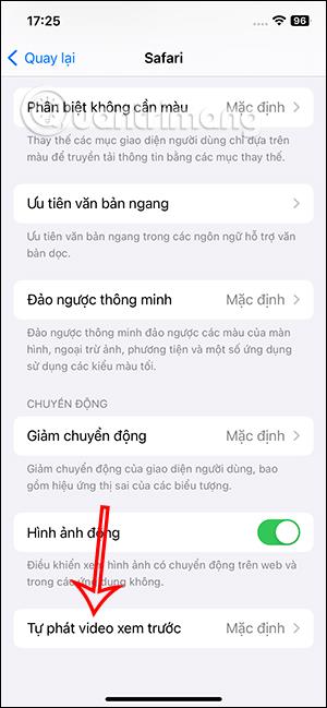 在 Safari iPhone 上關閉影片自動播放的說明