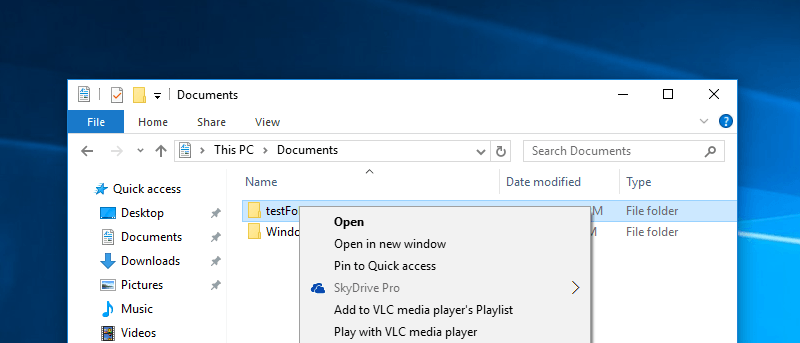 2 façons simples de supprimer l'option SkyDrive Pro dans le menu contextuel de Windows 10