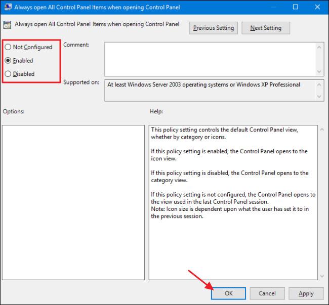 Modifica la visualizzazione predefinita del Pannello di controllo sui computer Windows