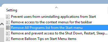 Instructions pour supprimer l'option Toutes les applications dans le menu Démarrer de Windows 10