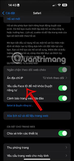 Come bloccare le schede in incognito su Safari utilizzando Face ID