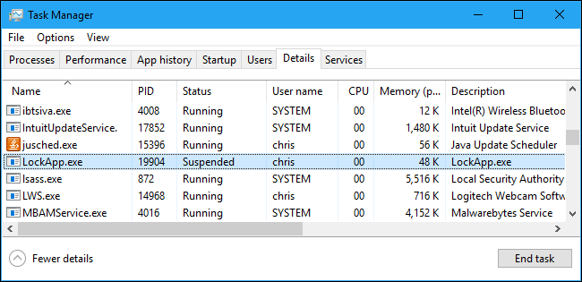 Windows 10의 LockApp.exe는 무엇입니까?