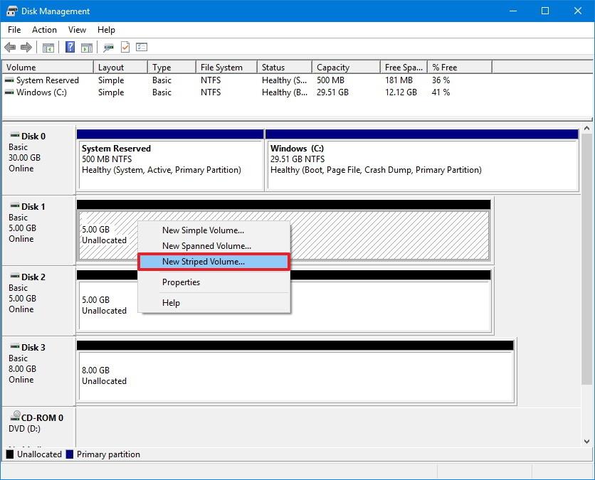 Comment combiner plusieurs disques durs en un seul volume sous Windows 10