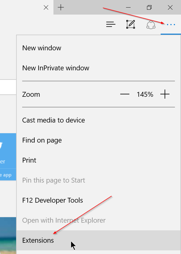 Istruzioni per l'installazione delle estensioni sul browser Edge Windows 10