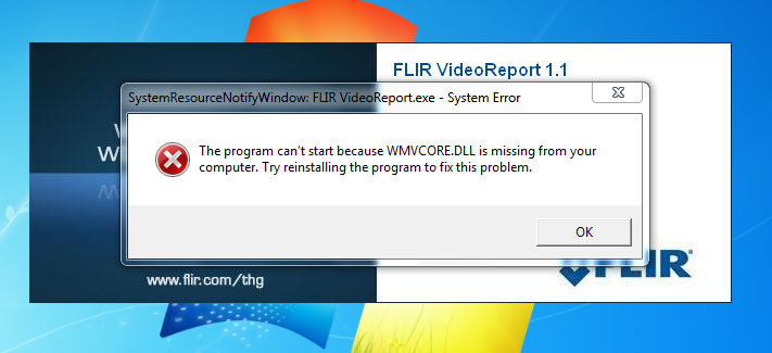 Correction d'une erreur de fichier WMVCore.DLL manquant