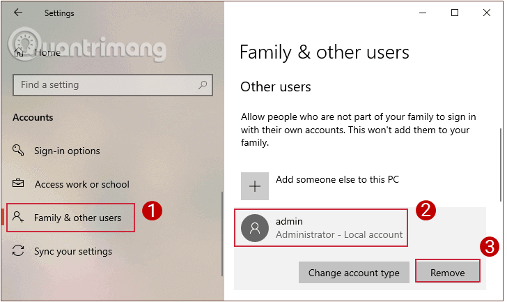 Instructions sur 5 façons de supprimer des comptes d'utilisateurs sous Windows 10