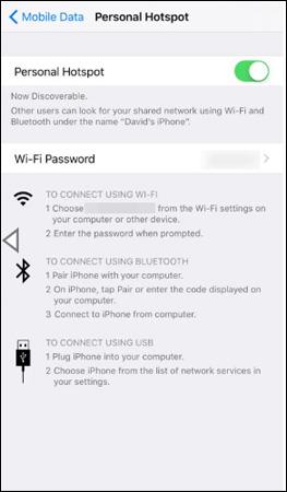 使用手機作為 Wi-Fi 存取點的說明