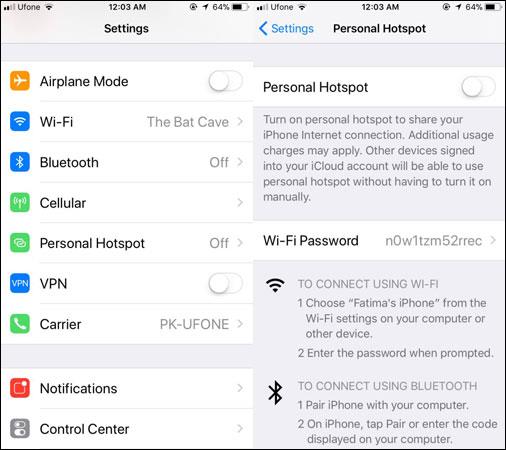 So ändern Sie das WLAN-Passwort (WLAN-Hotspot) auf dem iPhone