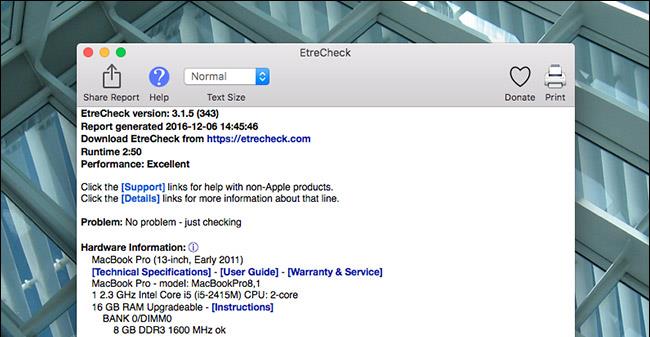 Utilizza EtreCheck per scansionare e verificare la presenza di errori sul tuo Mac