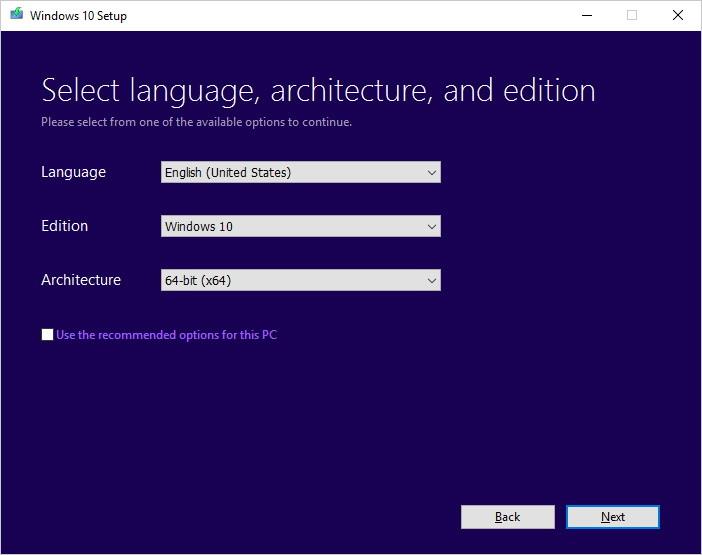 Istruzioni per l'aggiornamento da Windows 10 da 32 bit a 64 bit