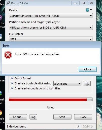 Correction dun échec dextraction dimage ISO lors de la création dun démarrage USB à laide de Rufus