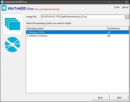 Come installare Windows utilizzando WinToHDD senza USB o DVD