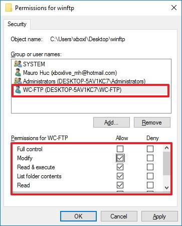 Istruzioni per la configurazione e la gestione del server FTP su Windows 10