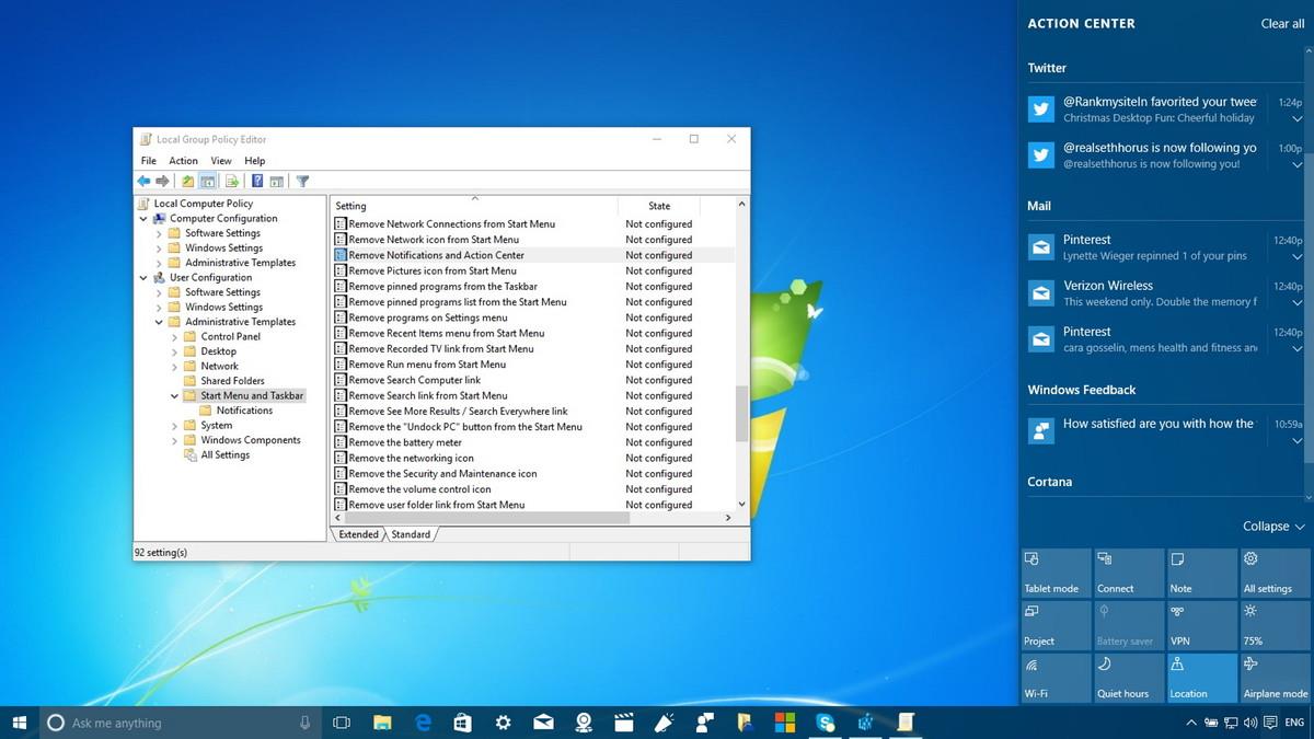 Voici comment personnaliser et désactiver (désactiver) le Centre d'action sous Windows 10