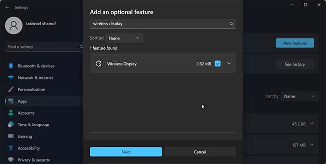 Comment installer/désinstaller Wireless Display sur Windows 11