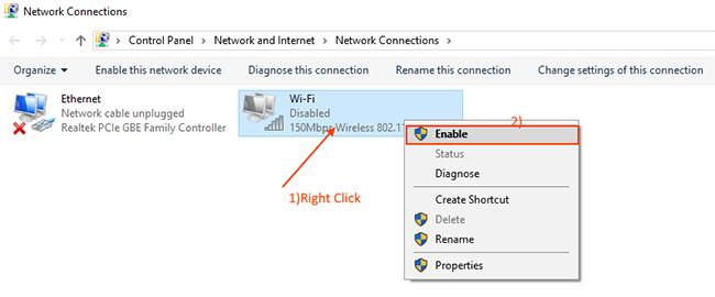 Correction du réseau WiFi n'affichant pas d'erreur sous Windows 10