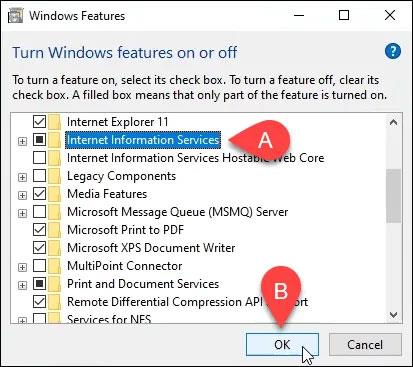 Installa e configura un sito Web in IIS su Windows 10