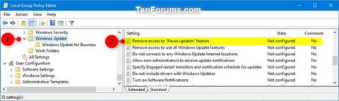 Come abilitare/disabilitare la funzionalità Pausa aggiornamenti per Windows Update in Windows 10