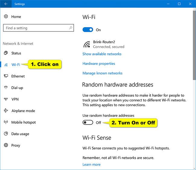 So aktivieren Sie eine zufällige MAC-Adresse für das WLAN-Netzwerk unter Windows 10