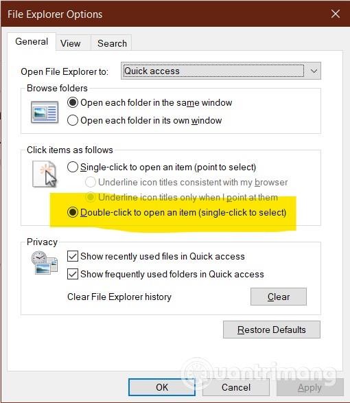 Comment empêcher la souris de cliquer ou de sélectionner automatiquement lorsque vous déplacez le curseur dans Windows 10