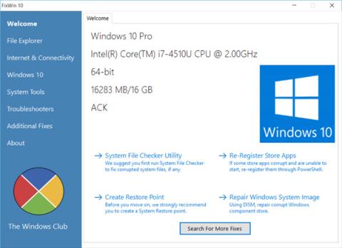 使用 FixWin 只需點擊 1 次即可修復 Windows 10 錯誤