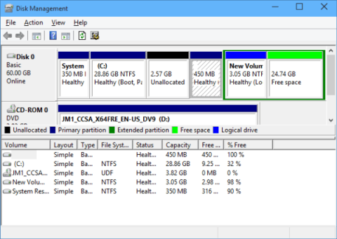 如何變更 Windows 10 上的磁碟管理視圖