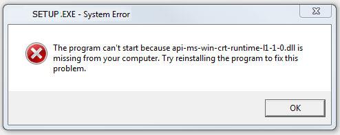 Comment réparer Le programme ne peut pas démarrer car api-ms-win-crt-runtime-l1-1-0.dll est absent de votre ordinateur