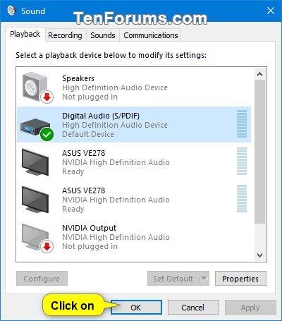 Cambia il dispositivo audio predefinito in Windows 10