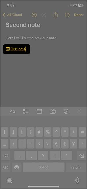 Comment lier des notes entre elles sur iPhone