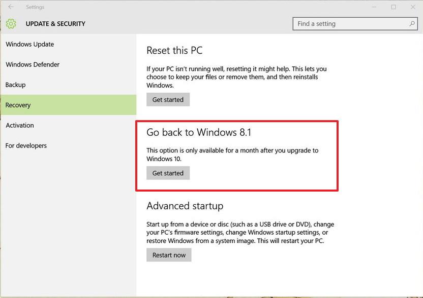 Comment désinstaller Win 10 pour revenir à Win 7 ou 8.1