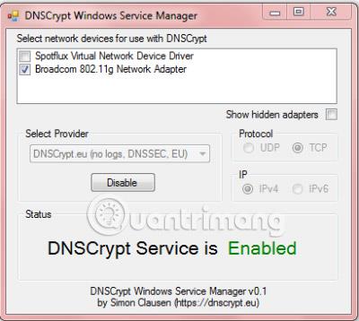 DNSCrypt Client per Windows: crittografa i dati dal computer al DNS