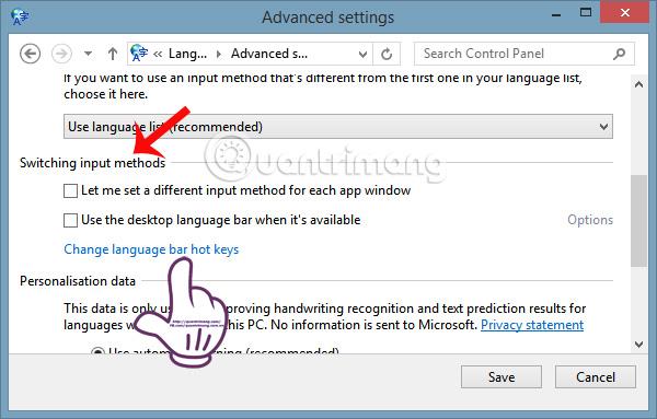 Comment changer la langue du clavier Windows 8/8.1