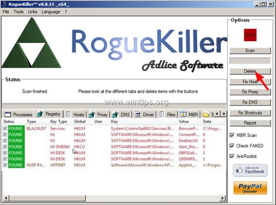 Passaggi per rimuovere completamente il virus Win32:Expiro