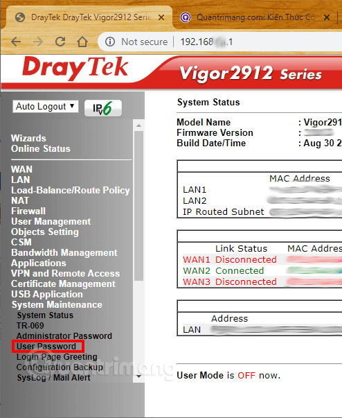 Comment changer le mot de passe de connexion du modem et du routeur Vigor Draytek