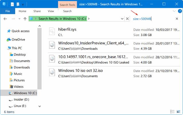 Comment trouver des fichiers volumineux sur Windows 10