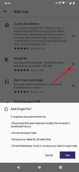 Comment installer des modules complémentaires sur Firefox pour Android